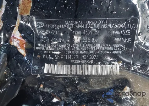 2020 Hyundai Sonata Limited из США, поврежденный, VIN 5NPEH4J29LH043023